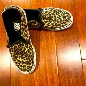 Vans leopard slip-ons 6.5